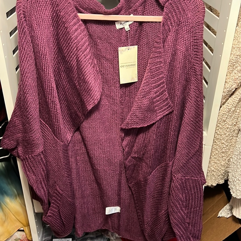 Ee:some dolman cardigan royal purple nwt size s/m